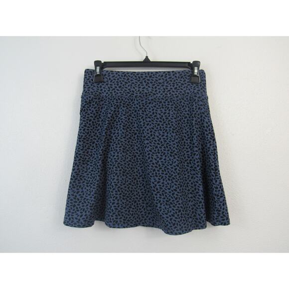 Eddie Bauer XS Animal Print Blue and Black Faux Wrap Mini Skirt - Picture 3 of 3